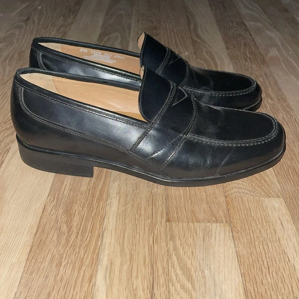 Bass‎ Flex Merger Black Leather Penny Loafers.  Size 9.